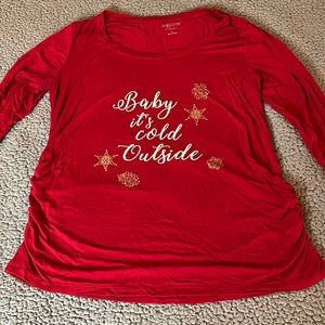 Baby it’s Cold Outside Maternity Shirt Size L